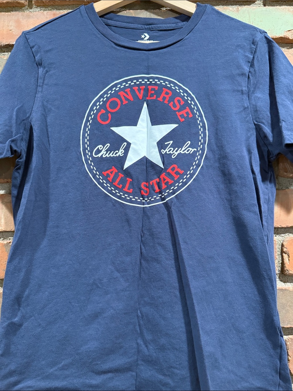 Converse Navy Tee with White Star and Red Logo